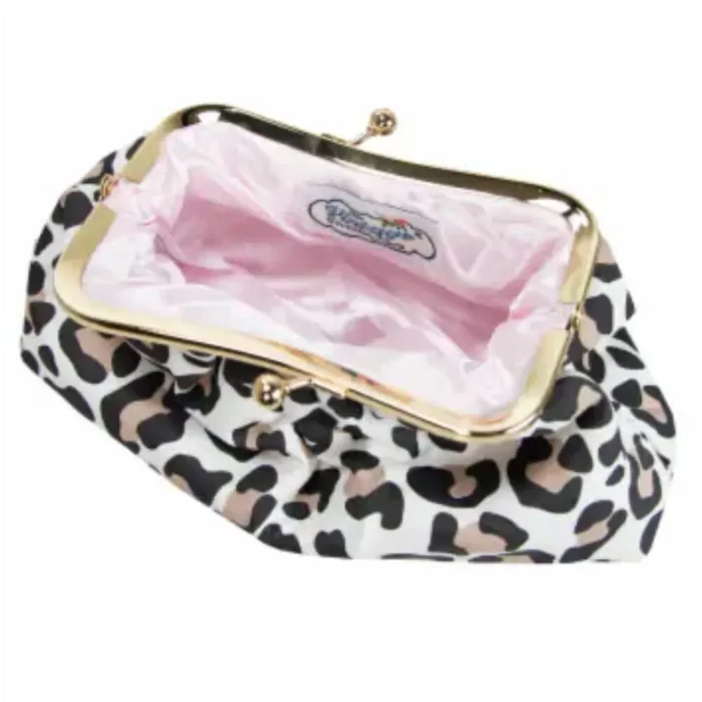 The Vintage Cosmetic Company Kiss Lock Leopard Print Cosmetic Bag